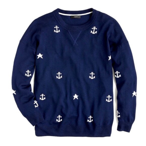 J. Crew Anchors & Stars Merino Wool Sweater Sz XXS - Picture 3 of 7